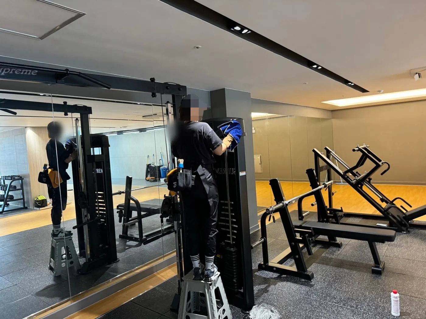세정 진행 — 목동 헬스장청소 현장