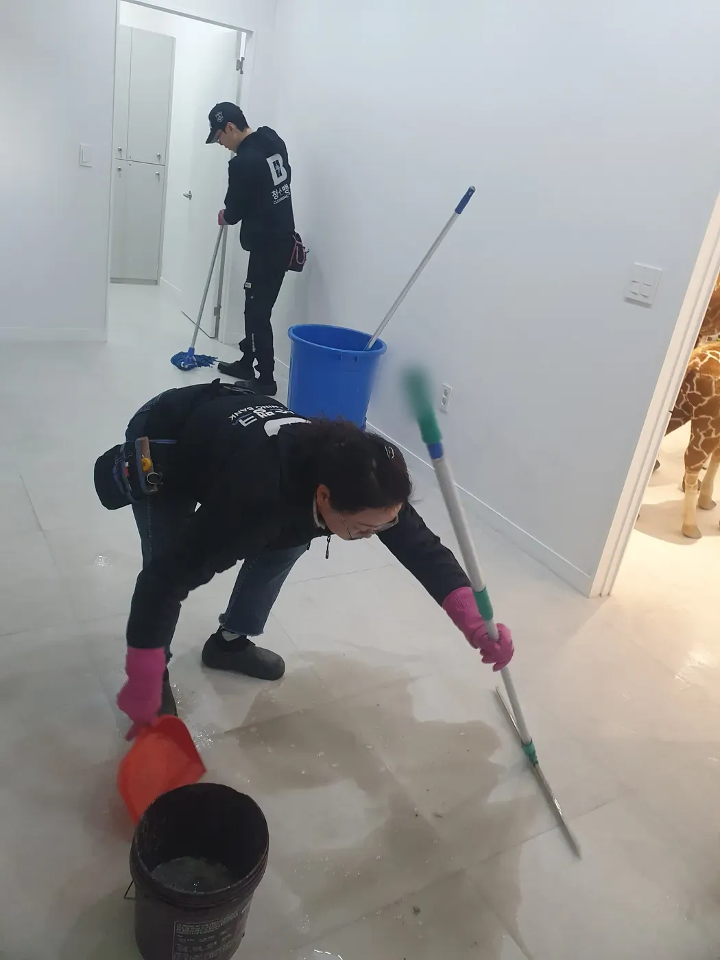바닥 물걸레 마감 — 유성구 병원청소 현장