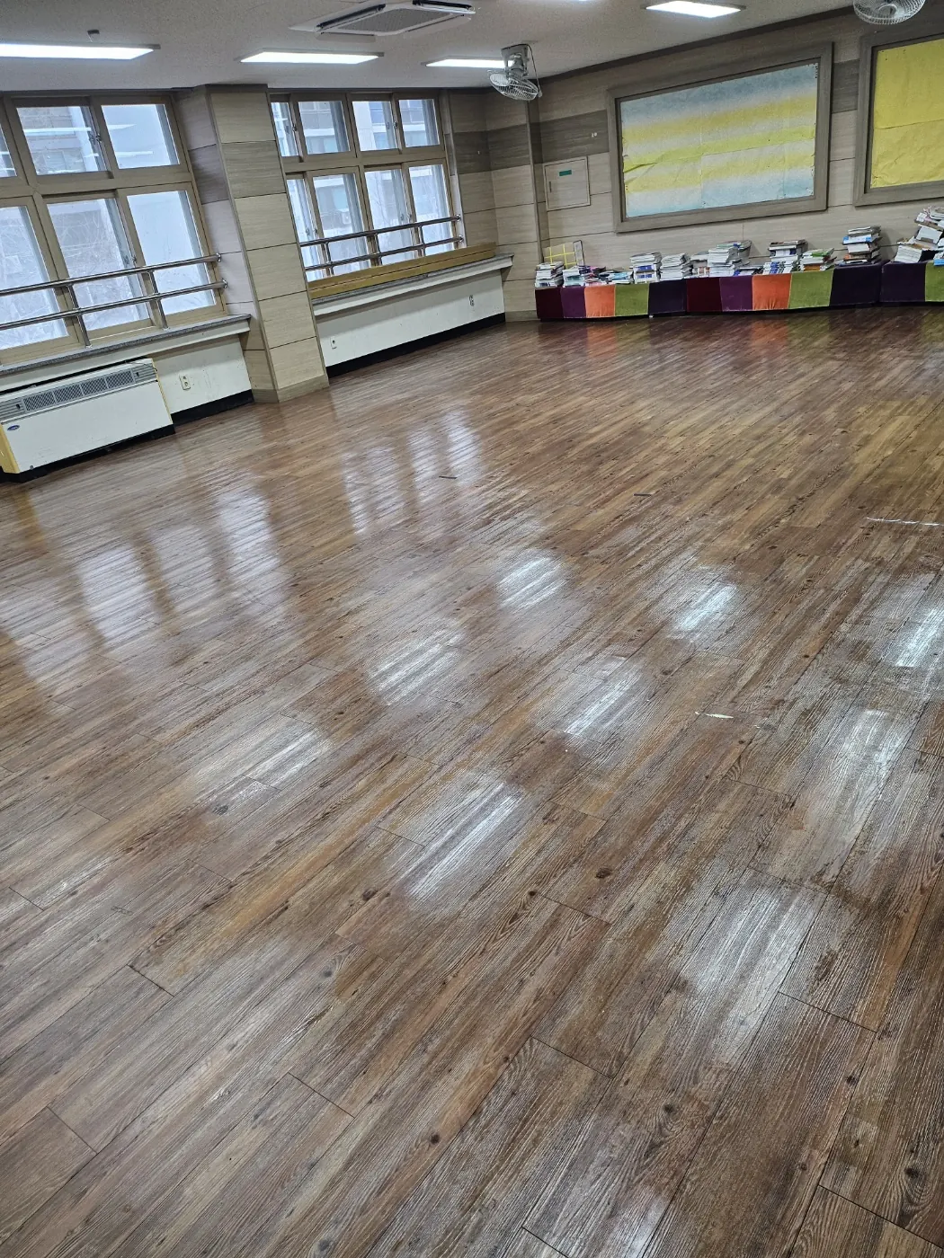 왁스 재코팅 — 대덕구 학교청소 현장